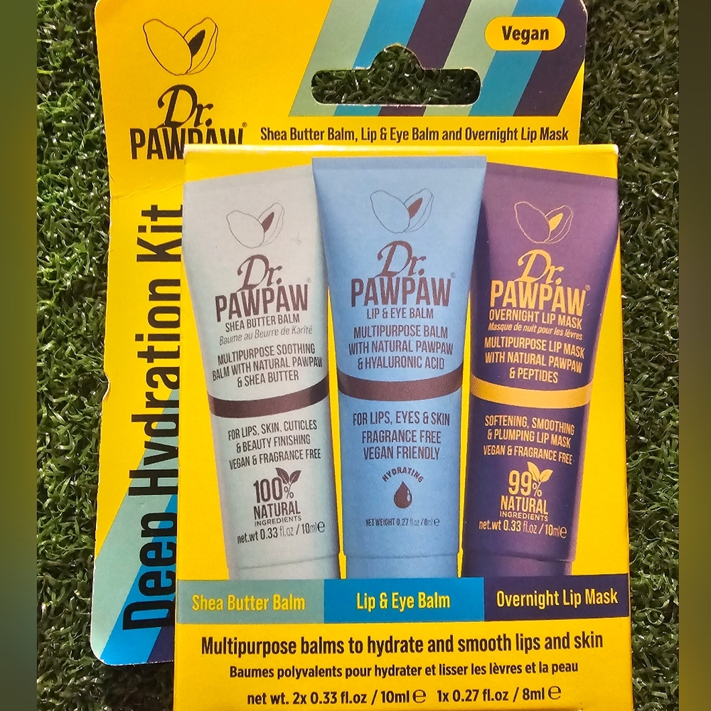 Dr PAWPAW Deep Hydration Moisturizer Kit Shea balm, Lip & Eye Balm & Lip Mask,